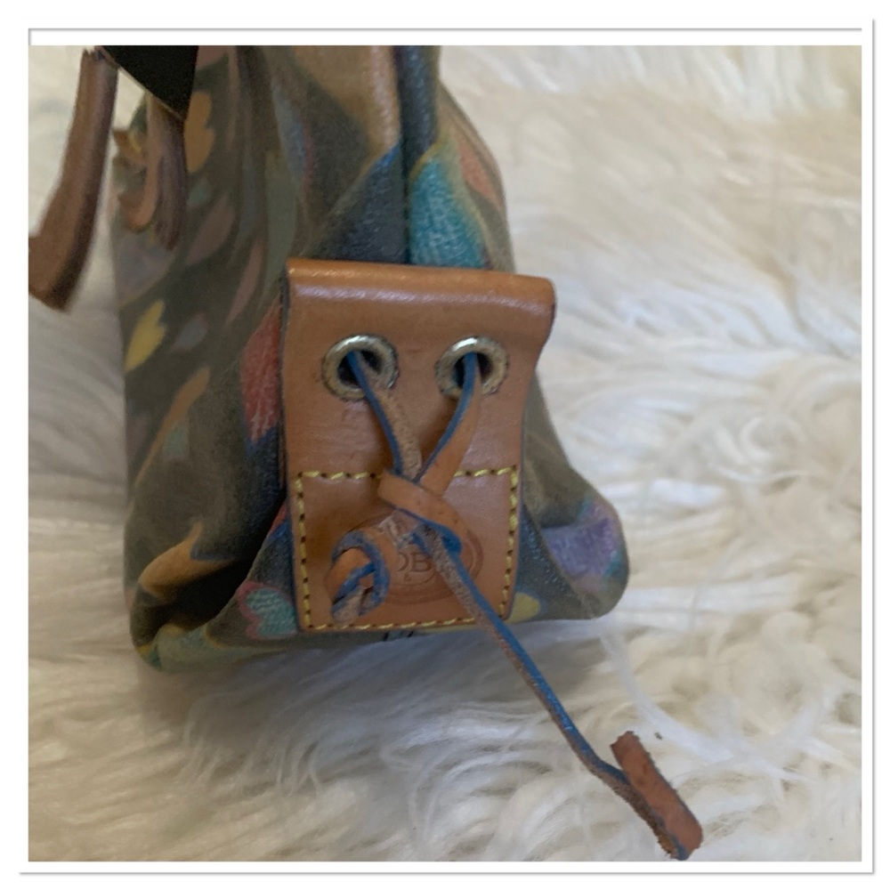 Dooney & Bourke Vintage Y2K Tiny Tassel Scribble Hearts Tote Multicolor - Picture 10 of 12